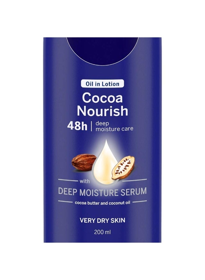 Nivea Cocoa Nourish Oil In Lotion, Pack of 3 (200ml, Dry Skin) - Image 2